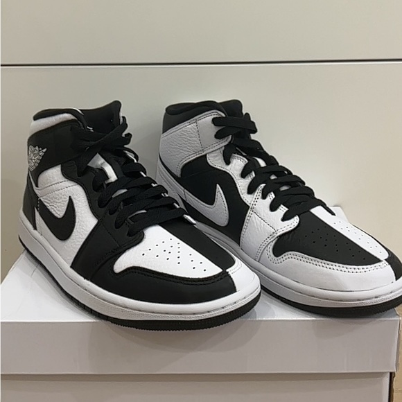 Jordan Shoes - Air Jordan 1 Mid Invert Split Black white, Size: 8 Women’s